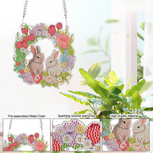 Load image into Gallery viewer, Special Shape Easter Bunny Wreath Diamond Painting Hanging Pendant for Party