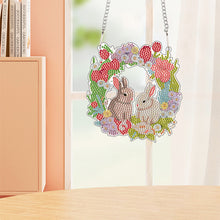 Load image into Gallery viewer, Special Shape Easter Bunny Wreath Diamond Painting Hanging Pendant for Party