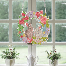 Load image into Gallery viewer, Special Shape Easter Bunny Wreath Diamond Painting Hanging Pendant for Party