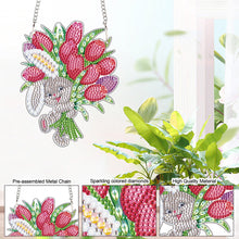Load image into Gallery viewer, Special Shape Easter Bunny Bouquet Diamond Painting Hanging Pendant for Party