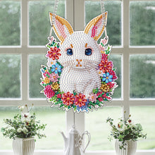 Load image into Gallery viewer, Special Shape Easter Bunny Wreath Diamond Painting Hanging Pendant for Party