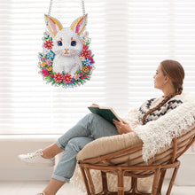 Load image into Gallery viewer, Special Shape Easter Bunny Wreath Diamond Painting Hanging Pendant for Party