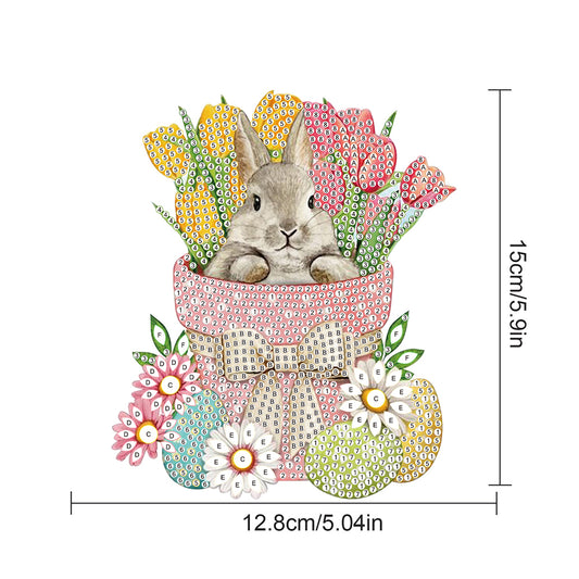 Special Shape Easter Bunny Gnome Diamond Painting Hanging Pendant for Art Crafts