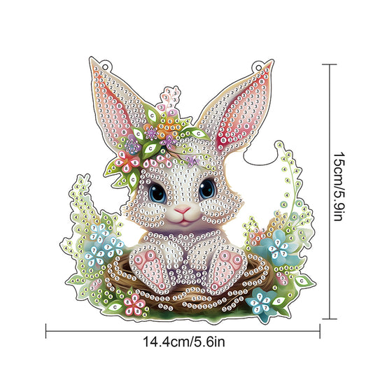 Special Shape Easter Bunny Gnome Diamond Painting Hanging Pendant for Art Crafts