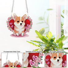 Load image into Gallery viewer, Valentines Day Love Puppy Diamond Painting Hanging Pendant for Art Crafts