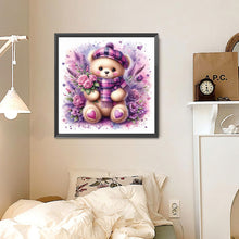 Load image into Gallery viewer, Diamond Painting - Full Round - Purple Flower Lavender Teddy Bear (30*30CM)