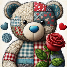 Load image into Gallery viewer, Diamond Painting - Full Round - Patch Rose Teddy Bear (30*30CM)