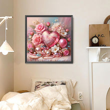 Load image into Gallery viewer, Diamond Painting - Full Round - Pink Rose Heart (30*30CM)
