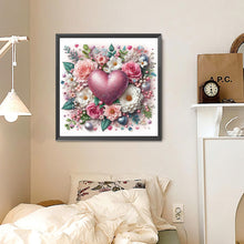 Load image into Gallery viewer, Diamond Painting - Full Round - Pink Flower Heart (30*30CM)