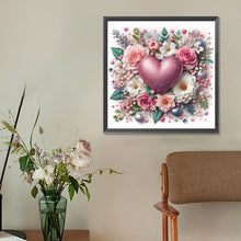 Load image into Gallery viewer, Diamond Painting - Full Round - Pink Flower Heart (30*30CM)