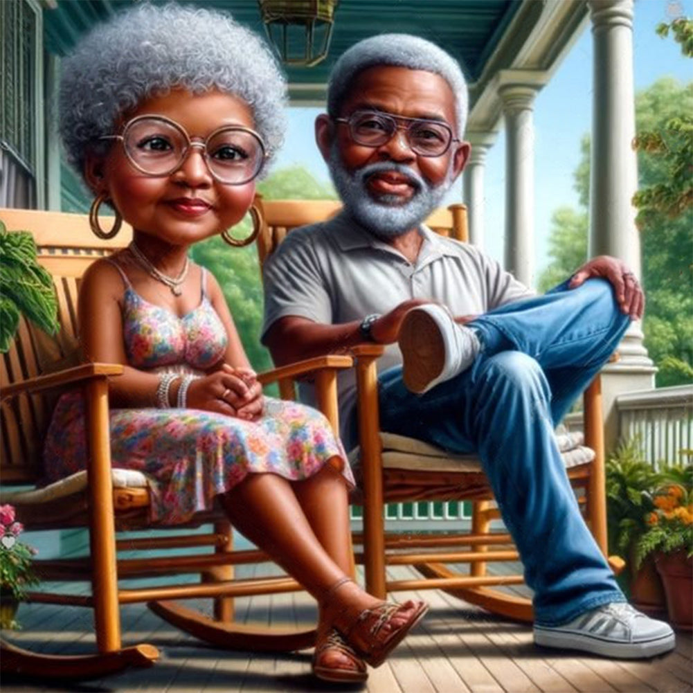 Diamond Painting - Full Round - Grandpa Grandma (40*40CM)