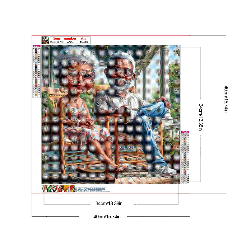 Diamond Painting - Full Round - Grandpa Grandma (40*40CM)