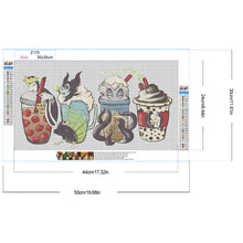 Load image into Gallery viewer, Diamond Painting - Full Round - Cartoon Coffee Cup (50*30CM)