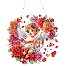 Load image into Gallery viewer, Acrylic Special Shape Rose Cupid Diamond Painting Hanging Pendant for Art Crafts