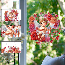 Load image into Gallery viewer, Acrylic Special Shape Rose Cupid Diamond Painting Hanging Pendant for Art Crafts