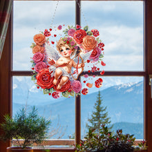 Load image into Gallery viewer, Acrylic Special Shape Rose Cupid Diamond Painting Hanging Pendant for Art Crafts