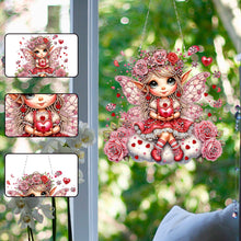 Load image into Gallery viewer, Acrylic Special Shape Rose Cupid Diamond Painting Hanging Pendant for Art Crafts