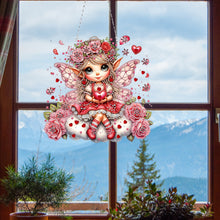 Load image into Gallery viewer, Acrylic Special Shape Rose Cupid Diamond Painting Hanging Pendant for Art Crafts