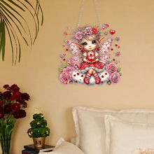 Load image into Gallery viewer, Acrylic Special Shape Rose Cupid Diamond Painting Hanging Pendant for Art Crafts
