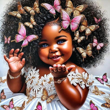 Load image into Gallery viewer, Diamond Painting - Full Round - Butterfly Girl (40*40CM)