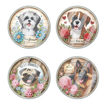 Load image into Gallery viewer, 4Pcs Acrylic Special Shape Puppy DIY Waterproof Diamond Painting Coaster