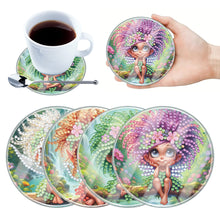Load image into Gallery viewer, 4Pcs Acrylic Special Shape Girl DIY Waterproof Diamond Painting Coaster