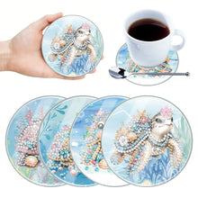 Load image into Gallery viewer, 4Pcs Acrylic Special Shape Turtle DIY Waterproof Diamond Painting Coaster