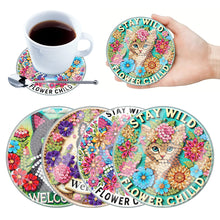 Load image into Gallery viewer, 4Pcs Acrylic Special Shape Kitten DIY Waterproof Diamond Painting Coaster