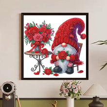 Load image into Gallery viewer, Diamond Painting - Partial Special Shaped - Red Rose Gnome (30*30CM)