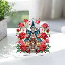 Load image into Gallery viewer, Acrylic Special Shape Rose Cottage Diamond Painting Desktop Ornaments