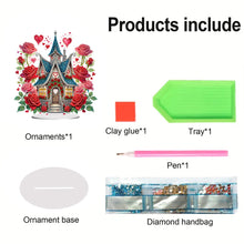 Load image into Gallery viewer, Acrylic Special Shape Rose Cottage Diamond Painting Desktop Ornaments
