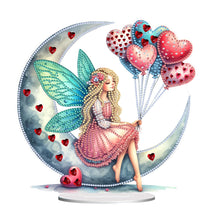 Load image into Gallery viewer, Acrylic Special Shape Girl On The Moon Diamond Painting Desktop Ornaments