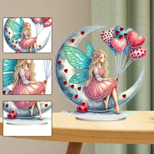Load image into Gallery viewer, Acrylic Special Shape Girl On The Moon Diamond Painting Desktop Ornaments