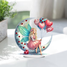 Load image into Gallery viewer, Acrylic Special Shape Girl On The Moon Diamond Painting Desktop Ornaments