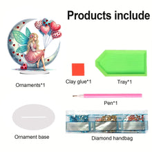 Load image into Gallery viewer, Acrylic Special Shape Girl On The Moon Diamond Painting Desktop Ornaments