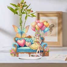 Load image into Gallery viewer, Acrylic Special Shape Elf Girl On The Sofa Diamond Painting Desktop Ornaments