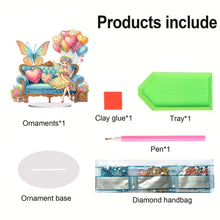 Load image into Gallery viewer, Acrylic Special Shape Elf Girl On The Sofa Diamond Painting Desktop Ornaments