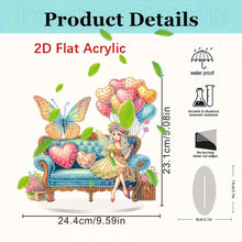 Load image into Gallery viewer, Acrylic Special Shape Elf Girl On The Sofa Diamond Painting Desktop Ornaments