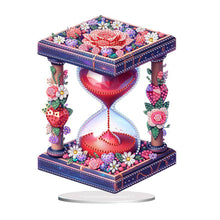 Load image into Gallery viewer, Acrylic Special Shape Flower Hourglass Diamond Painting Desktop Ornaments