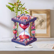 Load image into Gallery viewer, Acrylic Special Shape Flower Hourglass Diamond Painting Desktop Ornaments