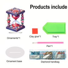 Load image into Gallery viewer, Acrylic Special Shape Flower Hourglass Diamond Painting Desktop Ornaments