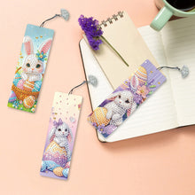 Load image into Gallery viewer, 3Pcs Special Shape Easter Bunny 5D DIY Diamond Painting Bookmark Making Kit