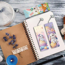 Load image into Gallery viewer, 3Pcs Special Shape Easter Bunny 5D DIY Diamond Painting Bookmark Making Kit