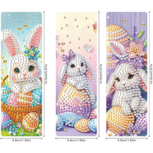 Load image into Gallery viewer, 3Pcs Special Shape Easter Bunny 5D DIY Diamond Painting Bookmark Making Kit