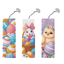 Load image into Gallery viewer, 3Pcs Special Shape Easter Animals 5D DIY Diamond Painting Bookmark Making Kit