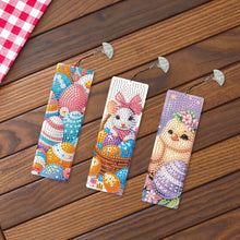 Load image into Gallery viewer, 3Pcs Special Shape Easter Animals 5D DIY Diamond Painting Bookmark Making Kit