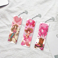 Load image into Gallery viewer, 3Pcs Special Shape Valentines Day Cowboy Diamond Painting Bookmark Making Kit