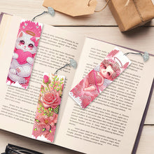 Load image into Gallery viewer, 3Pcs Special Shape Valentines Day Flower Diamond Painting Bookmark Making Kit