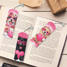 Load image into Gallery viewer, 3Pcs Special Shape Valentines Day Dog Diamond Painting Bookmark Making Kit