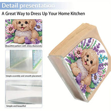 Load image into Gallery viewer, Acrylic Puppy Flower Diamond Painting Napkin Rack Decor for Home Office Decor